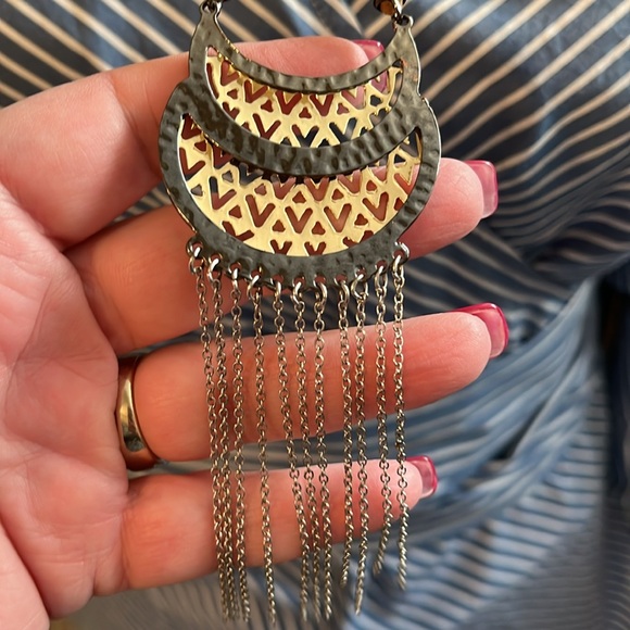 Red Camel necklace Silvertone and brushed gold.  Beautiful! - Picture 3 of 11